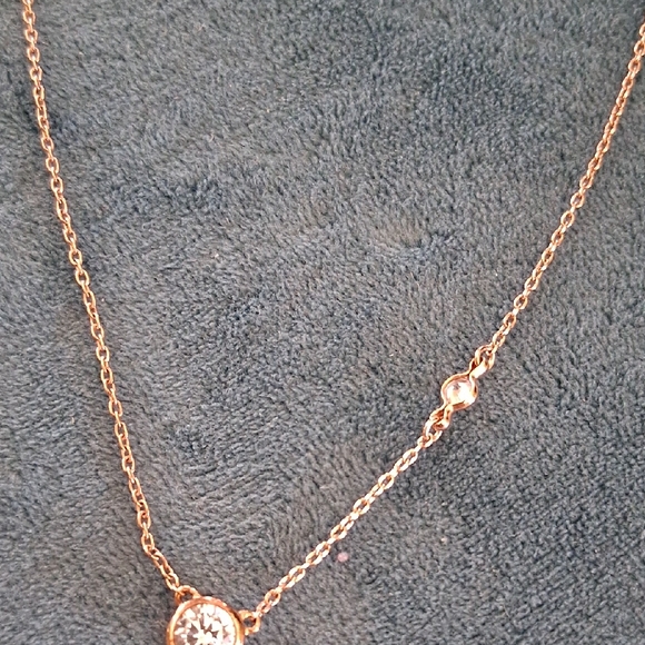 Silpada Jewelry - Silpada Rose Gold Over 925 Necklace with Crystal Pendant 16 In L